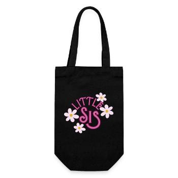 Little Sis - Shirt für Geschwister - Geschenkbeutel für Flaschen - Schwarz - Vorne