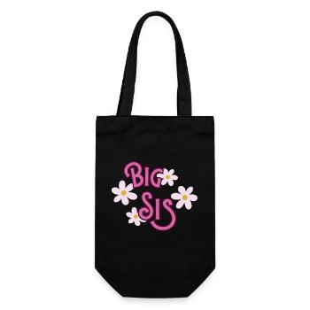 Big Sister – Geschwister Outfit - Geschenkbeutel für Flaschen - Schwarz - Vorne