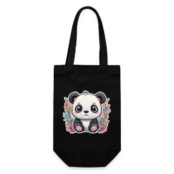 Panda Bear Cub Child in Cute Effervescent Style - Gift Bag for Bottles - black - Front