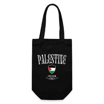 Palestine, minimalist elegant design - Gift Bag for Bottles - black - Front