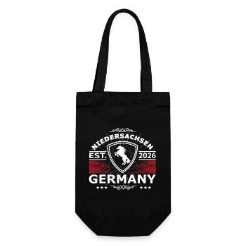 Niedersachsen Pferd Design – Stolz & Heimat - Geschenkbeutel für Flaschen - Schwarz - Vorne