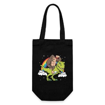 Tyrannosaure T-Rex Dinosaure Singe Gorille Arc-en-ciel - Sac à bouteille - noir - Devant