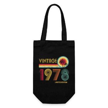 Vintage 1978 Retro Colourful Design - Gift Bag for Bottles - black - Front