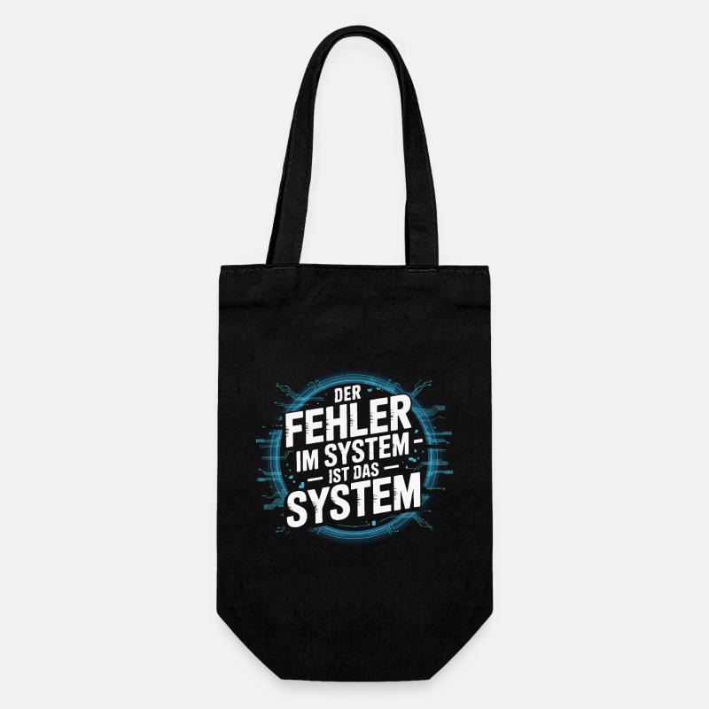Der Fehler im System - liegt im System JA! - Geschenkbeutel für Flaschen - Schwarz