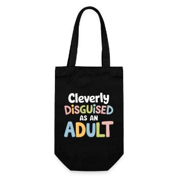 Cleverly Disguised Adult Quote Design - Gift Bag for Bottles - black - Front
