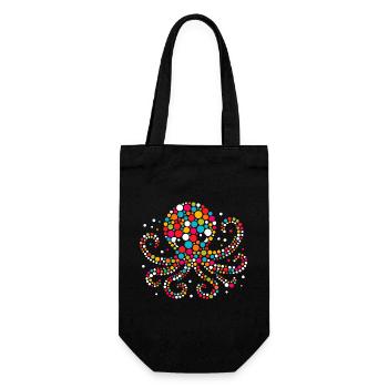 Fleckiges buntes Punkt-Oktopus-Mosaik - Geschenkbeutel für Flaschen - Schwarz - Vorne
