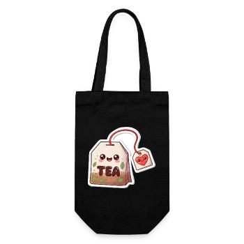 Kawaii Teebeutel Herzdesign - Geschenkbeutel für Flaschen - Schwarz - Vorne