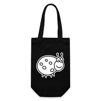 Ladybug – Cute lucky charm garden motif - Gift Bag for Bottles - black - Front