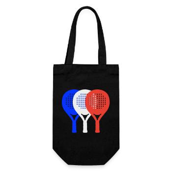 Padel-Frankreich2 - Geschenkbeutel für Flaschen - Schwarz - Vorne