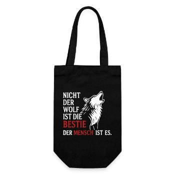 CoolesWolfs design with saying - Gift Bag for Bottles - black - Front