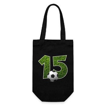 NR. 15 NUMMER 15 FUßBALL 15. GEBURTSTAG - Geschenkbeutel für Flaschen - Schwarz - Vorne