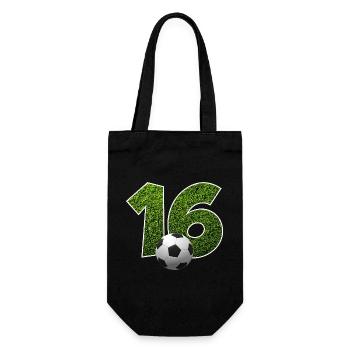NR. 16 NUMMER 16 FUßBALL 16. GEBURTSTAG - Geschenkbeutel für Flaschen - Schwarz - Vorne
