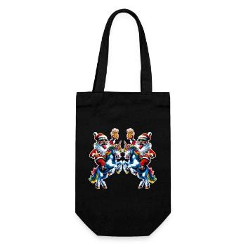 Santa Claus Beer Unicorn Christmas - Gift Bag for Bottles - black - Front