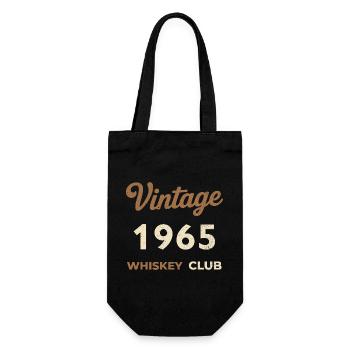 Vintage 1965 – Whiskey Club Retro Geburtsjahr - Geschenkbeutel für Flaschen - Schwarz - Vorne