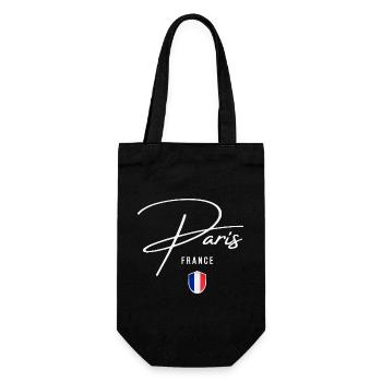 Paris France, design élégant Paris - Sac à bouteille - noir - Devant