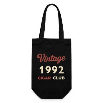 Vintage 1992 Cigar Club Retro Geburtsjahr Geschenk - Geschenkbeutel für Flaschen - Schwarz - Vorne