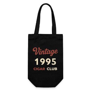 Vintage 1995 Cigar Club Retro Geburtsjahr Geschenk - Geschenkbeutel für Flaschen - Schwarz - Vorne