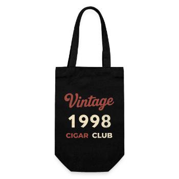 Vintage 1998 Cigar Club Retro Geburtsjahr Geschenk - Geschenkbeutel für Flaschen - Schwarz - Vorne