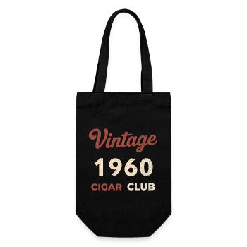 Vintage 1960 Cigar Club Retro Geburtsjahr Geschenk - Geschenkbeutel für Flaschen - Schwarz - Vorne