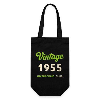 Vintage 1955 – Bikepacking Club Retro Birth Year - Gift Bag for Bottles - black - Front