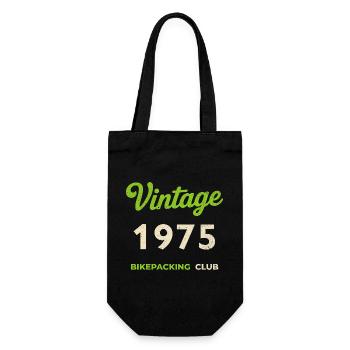 Vintage 1975 – Bikepacking Club Retro Birth Year - Gift Bag for Bottles - black - Front