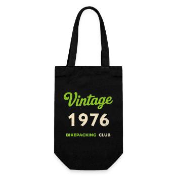Vintage 1976 – Bikepacking Club Retro Birth Year - Gift Bag for Bottles - black - Front