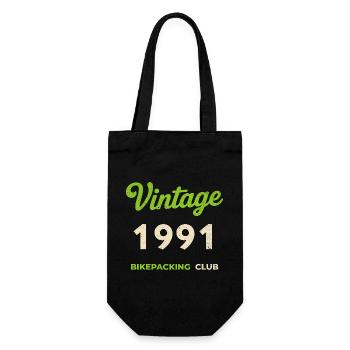 Vintage 1991 – Bikepacking Club Retro Birth Year - Gift Bag for Bottles - black - Front