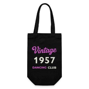 Vintage 1957 – Dancing Club Retro Birth Year - Gift Bag for Bottles - black - Front