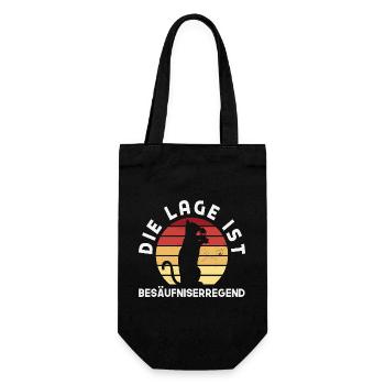 Die Lage ist besäufniserregend Katze - Geschenkbeutel für Flaschen - Schwarz - Vorne