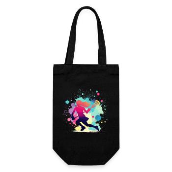 Lacrosse, Lacrosse Player Woman, Lacrosse Graphic - Gift Bag for Bottles - black - Front