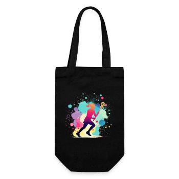 Lacrosse, Lacrosse Player Woman, Lacrosse Graphic - Gift Bag for Bottles - black - Front