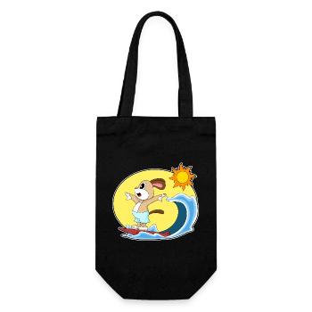 Dog Surfing Surfboard Summer - Gift Bag for Bottles - black - Front