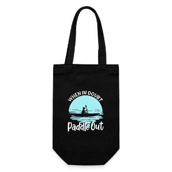 When In Doubt Paddle Out Kayaking Canoe Tee Design - Geschenkbeutel für Flaschen - Schwarz - Vorne