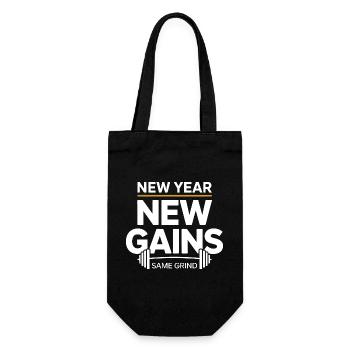 Nouvelle année : nouveaux gains – Même dicton de la salle de sport - Sac à bouteille - noir - Devant