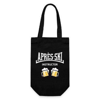 Après-Ski Instructor (Bier Apres Ski Konkav NEG2C) - Geschenkbeutel für Flaschen - Schwarz - Vorne