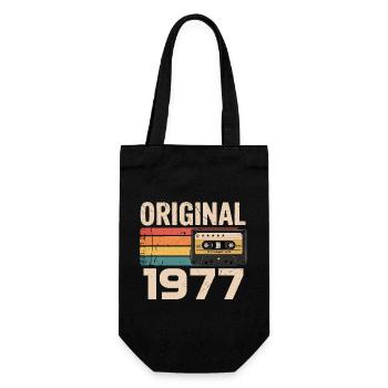 Original 1977 Vintage 1977 Retro Anniversary - Gift Bag for Bottles - black - Front