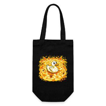 Golden Duck in Burning Lake - Gift Bag for Bottles - black - Front