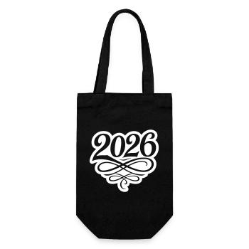 2026 year - Gift Bag for Bottles - black - Front