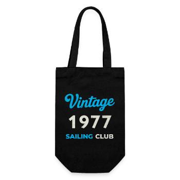 Vintage 1977 – Sailing Club Retro Birth Year - Gift Bag for Bottles - black - Front