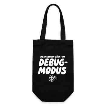 Brain in Debug Mode – Humor Graphics - Gift Bag for Bottles - black - Front