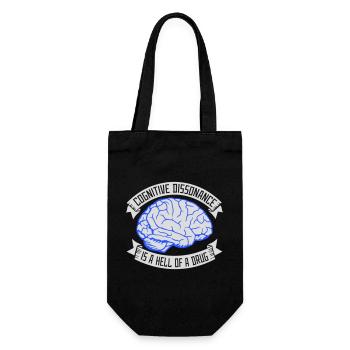 Cognitive Dissonance Is A Hell Of A Drug Saying - Gift Bag for Bottles - black - Front
