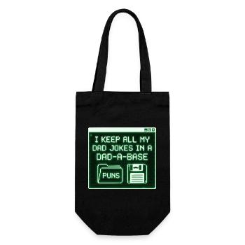 I Keep All My Dad Jokes In A Dad A Base - Geschenkbeutel für Flaschen - Schwarz - Vorne