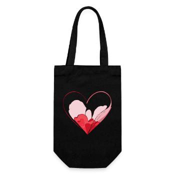 Aquarell Herz - Stilvolles Valentinstagsgeschenk - Geschenkbeutel für Flaschen - Schwarz - Vorne