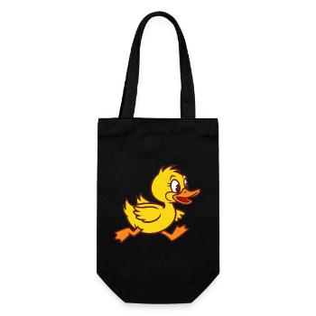 Rennende Ente Baby Duck Duckling Entchen Entlein - Geschenkbeutel für Flaschen - Schwarz - Vorne