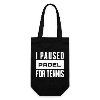 Tennis & Padel, T-Shirt, Mug for Tennis Players - Gift Bag for Bottles - black - Front