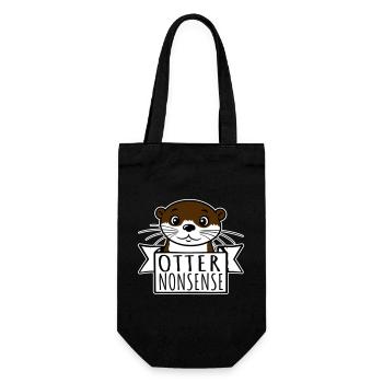 Otter Nonsense Funny Pun Otter Love Saying - Gift Bag for Bottles - black - Front