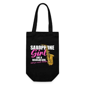Saxophone girl Saxophone player - Gift Bag for Bottles - black - Front