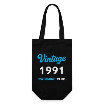 Vintage 1991 – Swimming Club Retro Geburtsjahr - Geschenkbeutel für Flaschen - Schwarz - Vorne