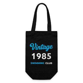 Vintage 1985 – Swimming Club Retro Geburtsjahr - Geschenkbeutel für Flaschen - Schwarz - Vorne