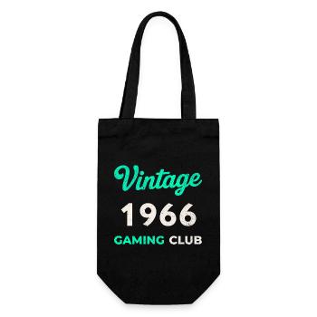Vintage 1966 – Gaming Club Retro Birth Year - Gift Bag for Bottles - black - Front